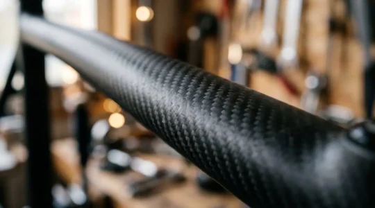 Inspection détaillée d'un cadre de vélo en carbone d'occasion pour détecter les fissures et défauts
