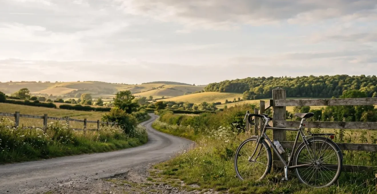 Cyclistes profitant d'une balade à vélo sur une route de campagne pittoresque lors de vacances actives